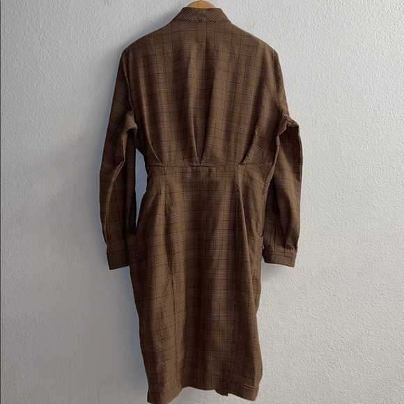Thierry Mugler Brown/Tan Sculptural Glenplaid Vintage 80’s Dress Size 40 - Picture 2 of 15